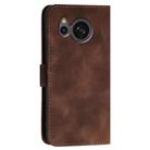 For Sharp Aquos Sense8 YX0080 Grid Butterfly Embossed Pattern Flip Leather Phone Case with Lanyard(Coffee) - 3