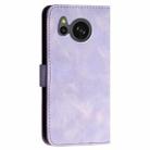 For Sharp Aquos Sense8 YX0080 Grid Butterfly Embossed Pattern Flip Leather Phone Case with Lanyard(Light Purple) - 3