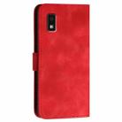 For Sharp Aquos Wish 3 YX0080 Grid Butterfly Embossed Pattern Flip Leather Phone Case with Lanyard(Red) - 3