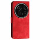 For Sharp Aquos R9 Pro Grid Butterfly Embossed Pattern Leather Phone Case with Lanyard(Red) - 3