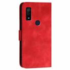 For Fujitsu Arrows We F-51B YX0080 Grid Butterfly Embossed Pattern Flip Leather Phone Case with Lanyard(Red) - 3