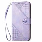 For ZTE Libero 5G IV YX0080 Grid Butterfly Embossed Pattern Flip Leather Phone Case with Lanyard(Light Purple) - 2