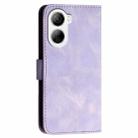 For ZTE Libero 5G IV YX0080 Grid Butterfly Embossed Pattern Flip Leather Phone Case with Lanyard(Light Purple) - 3