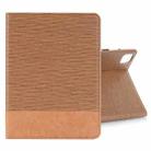 For iPad Pro 13 2024 Cross Texture Stitching Leather Tablet Case(Light Brown) - 1