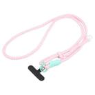 Mobile Phone Anti-lost Big Bead Nylon Long Lanyard(Pink) - 1