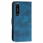 For Sony Xperia 1 III YX0080 Grid Butterfly Embossed Pattern Flip Leather Phone Case with Lanyard(Dark Blue) - 3