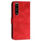 For Sony Xperia 1 III YX0080 Grid Butterfly Embossed Pattern Flip Leather Phone Case with Lanyard(Red) - 3