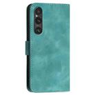 For Sony Xperia 1 V 2023 YX0080 Grid Butterfly Embossed Pattern Flip Leather Phone Case with Lanyard(Light Blue) - 3