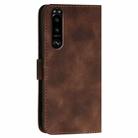 For Sony Xperia 5 III YX0080 Grid Butterfly Embossed Pattern Flip Leather Phone Case with Lanyard(Coffee) - 3