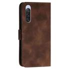 For Sony Xperia 10 V 2023 YX0080 Grid Butterfly Embossed Pattern Flip Leather Phone Case with Lanyard(Coffee) - 3