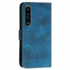 For Sony Xperia 1 IV YX0080 Grid Butterfly Embossed Pattern Flip Leather Phone Case with Lanyard(Dark Blue) - 3