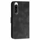 For Sony Xperia 5 IV YX0080 Grid Butterfly Embossed Pattern Flip Leather Phone Case with Lanyard(Black) - 3