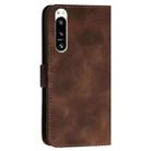 For Sony Xperia 5 IV YX0080 Grid Butterfly Embossed Pattern Flip Leather Phone Case with Lanyard(Coffee) - 3