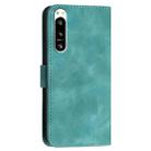 For Sony Xperia 5 IV YX0080 Grid Butterfly Embossed Pattern Flip Leather Phone Case with Lanyard(Light Blue) - 3