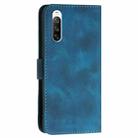 For Sony Xperia 10 III YX0080 Grid Butterfly Embossed Pattern Flip Leather Phone Case with Lanyard(Dark Blue) - 3