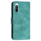 For Sony Xperia 10 III YX0080 Grid Butterfly Embossed Pattern Flip Leather Phone Case with Lanyard(Light Blue) - 3