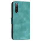 For Sony Xperia 10 IV YX0080 Grid Butterfly Embossed Pattern Flip Leather Phone Case with Lanyard(Light Blue) - 3