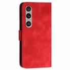 For Sony Xperia 1 VI 2024 YX0080 Grid Butterfly Embossed Pattern Flip Leather Phone Case with Lanyard(Red) - 3