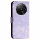 For Redmi A3 YX0080 Grid Butterfly Embossed Pattern Flip Leather Phone Case with Lanyard(Light Purple) - 3