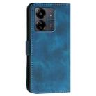 For Redmi 13C YX0080 Grid Butterfly Embossed Pattern Flip Leather Phone Case with Lanyard(Dark Blue) - 3