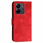 For Redmi 13C YX0080 Grid Butterfly Embossed Pattern Flip Leather Phone Case with Lanyard(Red) - 3