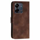 For Redmi 13C YX0080 Grid Butterfly Embossed Pattern Flip Leather Phone Case with Lanyard(Coffee) - 3