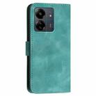 For Redmi 13C YX0080 Grid Butterfly Embossed Pattern Flip Leather Phone Case with Lanyard(Light Blue) - 3