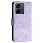 For Redmi 13C YX0080 Grid Butterfly Embossed Pattern Flip Leather Phone Case with Lanyard(Light Purple) - 3