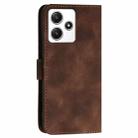 For Redmi 12 5G YX0080 Grid Butterfly Embossed Pattern Flip Leather Phone Case with Lanyard(Coffee) - 3