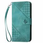 For Redmi 12 5G YX0080 Grid Butterfly Embossed Pattern Flip Leather Phone Case with Lanyard(Light Blue) - 2