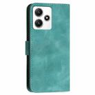 For Redmi 12 5G YX0080 Grid Butterfly Embossed Pattern Flip Leather Phone Case with Lanyard(Light Blue) - 3