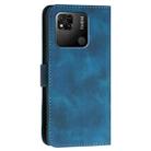 For Redmi 10A YX0080 Grid Butterfly Embossed Pattern Flip Leather Phone Case with Lanyard(Dark Blue) - 3