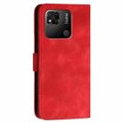 For Redmi 10A YX0080 Grid Butterfly Embossed Pattern Flip Leather Phone Case with Lanyard(Red) - 3