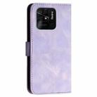 For Redmi 10C YX0080 Grid Butterfly Embossed Pattern Flip Leather Phone Case with Lanyard(Light Purple) - 3