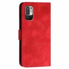 For Redmi 10 YX0080 Grid Butterfly Embossed Pattern Flip Leather Phone Case with Lanyard(Red) - 3