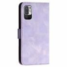 For Redmi 10 YX0080 Grid Butterfly Embossed Pattern Flip Leather Phone Case with Lanyard(Light Purple) - 3