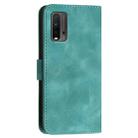 For Redmi 9T YX0080 Grid Butterfly Embossed Pattern Flip Leather Phone Case with Lanyard(Light Blue) - 3