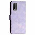 For Redmi 9T YX0080 Grid Butterfly Embossed Pattern Flip Leather Phone Case with Lanyard(Light Purple) - 3