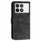 For Redmi K70 YX0080 Grid Butterfly Embossed Pattern Flip Leather Phone Case with Lanyard(Black) - 3