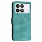 For Redmi K70 YX0080 Grid Butterfly Embossed Pattern Flip Leather Phone Case with Lanyard(Light Blue) - 3