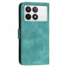 For Redmi K70E YX0080 Grid Butterfly Embossed Pattern Flip Leather Phone Case with Lanyard(Light Blue) - 3