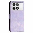 For Redmi K70E YX0080 Grid Butterfly Embossed Pattern Flip Leather Phone Case with Lanyard(Light Purple) - 3