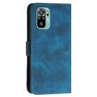 For Redmi Note 10 4G Global YX0080 Grid Butterfly Embossed Pattern Flip Leather Phone Case with Lanyard(Dark Blue) - 3