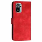 For Redmi Note 10 4G Global YX0080 Grid Butterfly Embossed Pattern Flip Leather Phone Case with Lanyard(Red) - 3