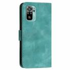 For Redmi Note 10 4G Global YX0080 Grid Butterfly Embossed Pattern Flip Leather Phone Case with Lanyard(Light Blue) - 3