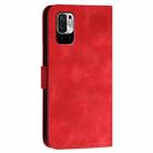 For Redmi Note 10 5G YX0080 Grid Butterfly Embossed Pattern Flip Leather Phone Case with Lanyard(Red) - 3