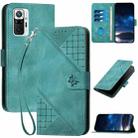 For Redmi Note 10 Pro Max YX0080 Grid Butterfly Embossed Pattern Flip Leather Phone Case with Lanyard(Light Blue) - 1