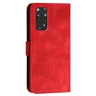 For Redmi Note 11 4G Global YX0080 Grid Butterfly Embossed Pattern Flip Leather Phone Case with Lanyard(Red) - 3