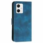 For Redmi Note 12 5G YX0080 Grid Butterfly Embossed Pattern Leather Phone Case with Lanyard(Dark Blue) - 3