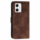 For Redmi Note 12 5G YX0080 Grid Butterfly Embossed Pattern Flip Leather Phone Case with Lanyard(Coffee) - 3